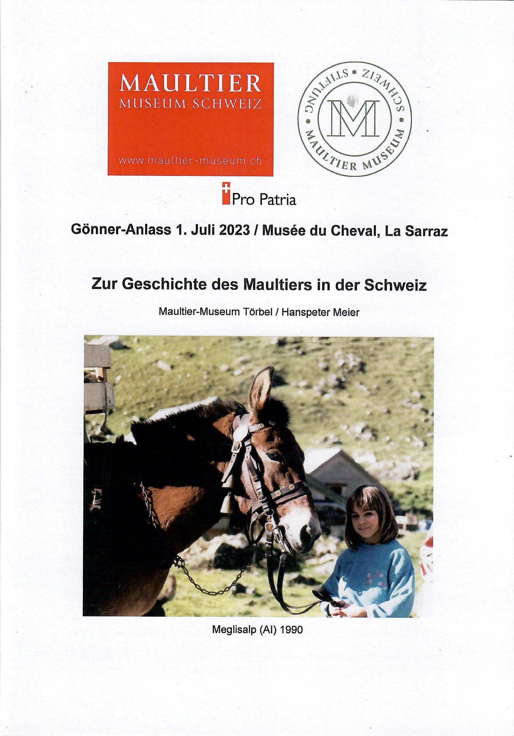 Zur Geschichte des Maultiers in der Schweiz