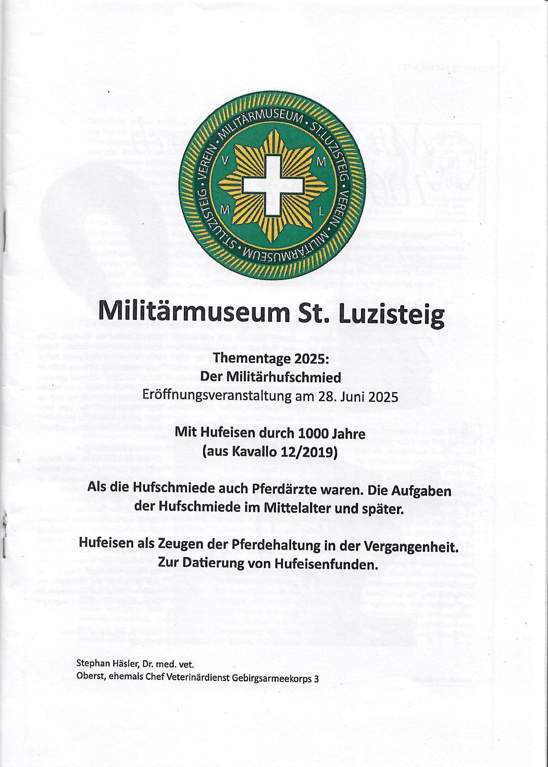 Thementag 2025: Der Militärhufschmied